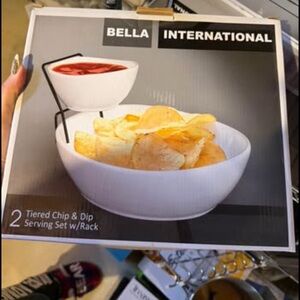 White Chip and Dip Serving Set